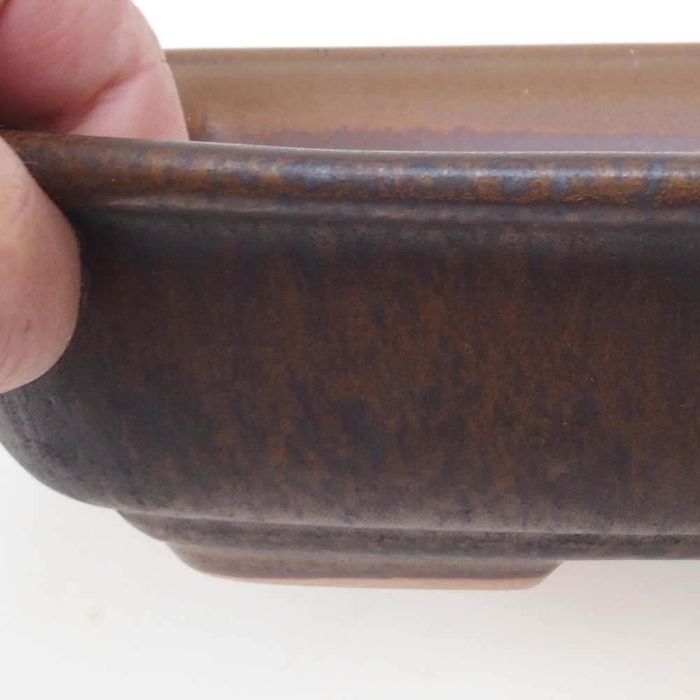 Bol à bonsaï H08 - 25 x 19,5 x 6 cm - brun