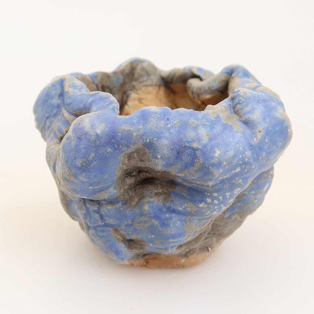 Coquille en céramique  5 x 4 x 5 cm, couleur bleue