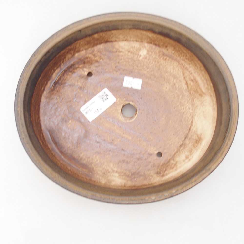 Bol à bonsaï en céramique 24 x 21 x 5 cm, brun