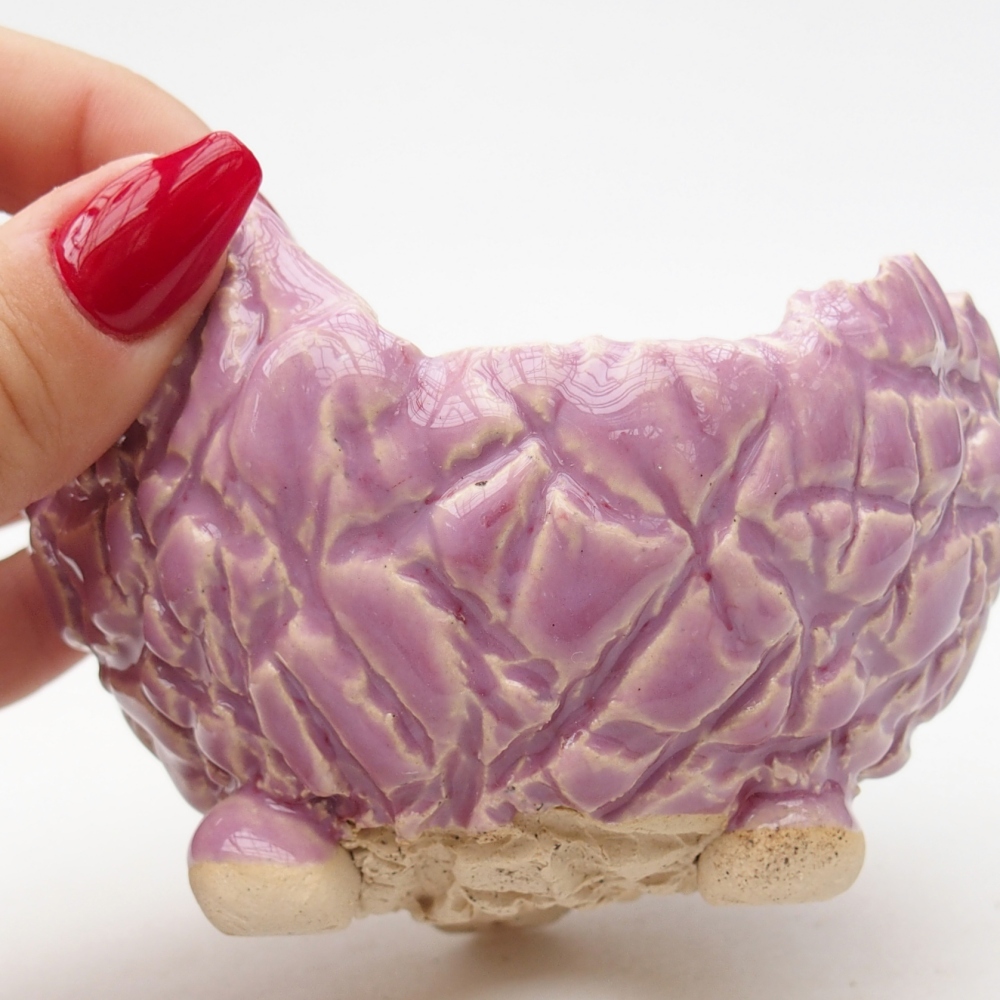 Coquille en céramique 9 x 9 x 6,5 cm , couleur violet