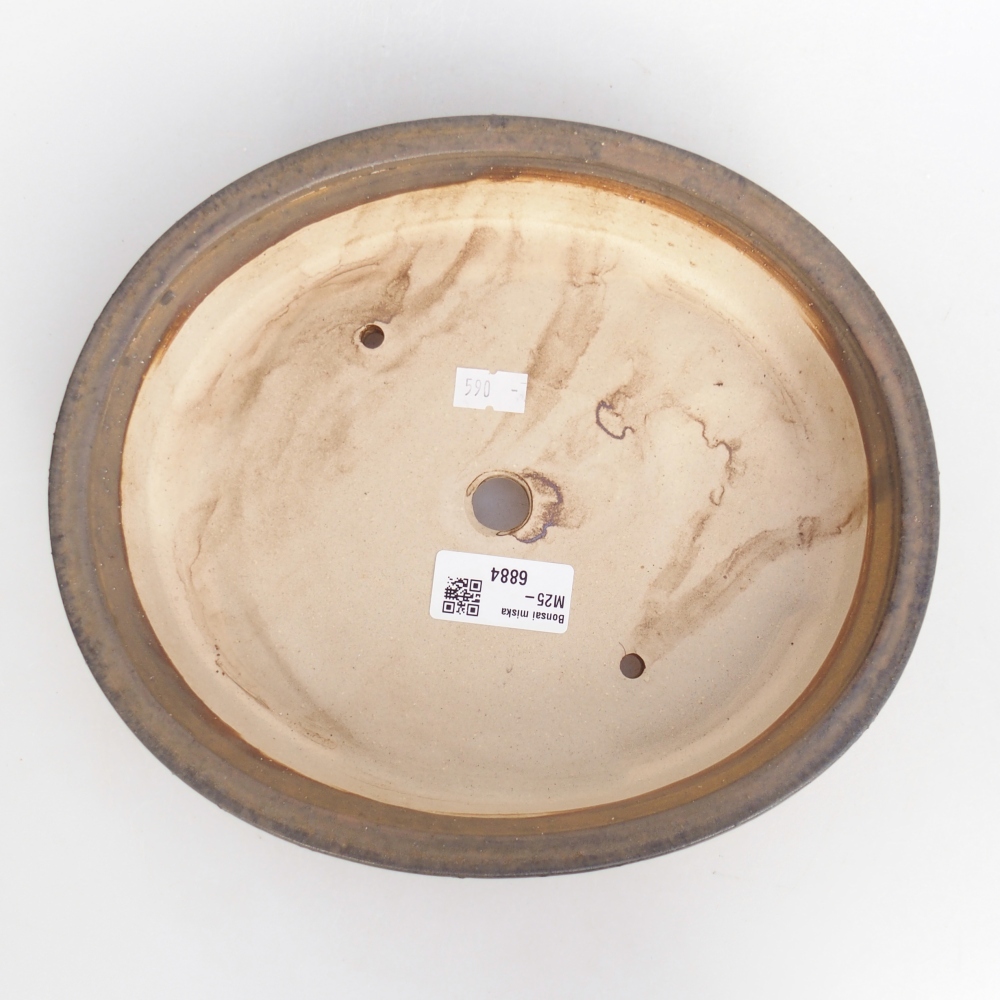 Bol à bonsaï en céramique 24 x 20,5 x 5 cm, brun