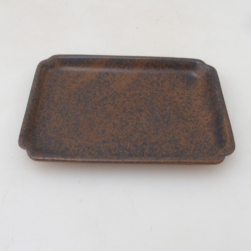 Plateau rectangulaire pour bonsaïs D5-S - 11,5 x 8,5 x 1 cm - brun