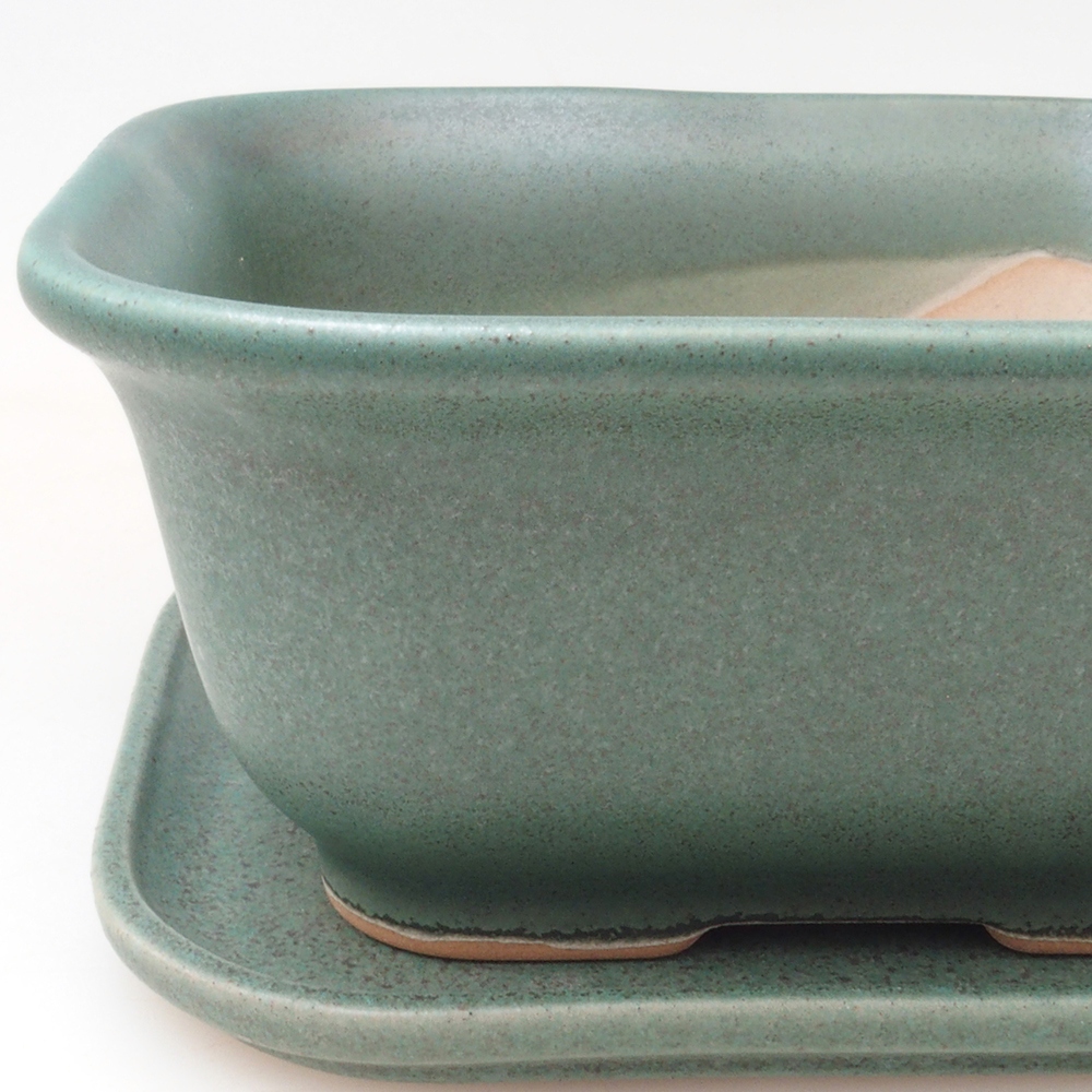 Bol Bonsaï + soucoupe H37 - 14,5x13x6,5 cm - vert