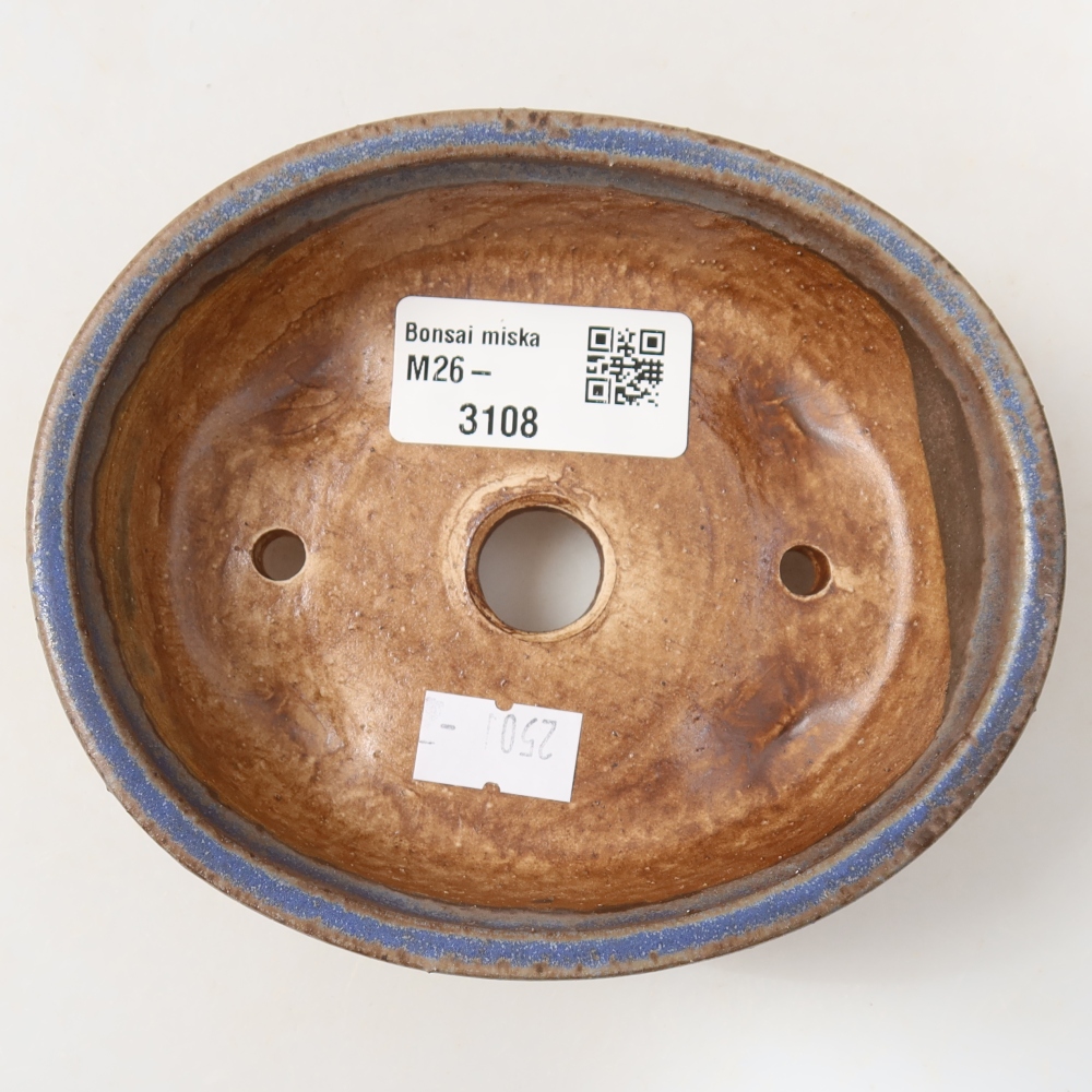 Pot à bonsaï en céramique 12 x 10,5 x 4 cm, couleur bleue