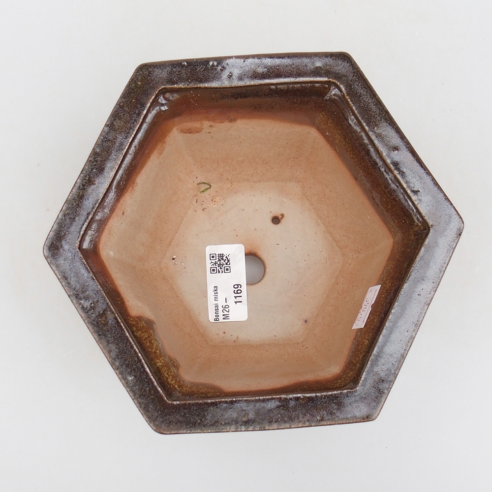 Bol à bonsaï en céramique 18 x 16 x 9 cm, couleur brun-vert