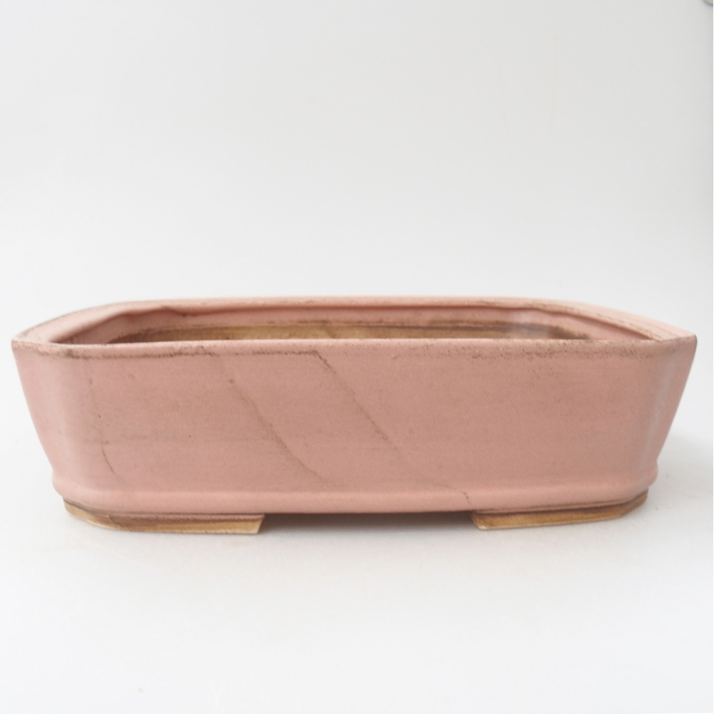 Bol à bonsaï en céramique 24,5 x 21,5 x 6,5 cm, rose
