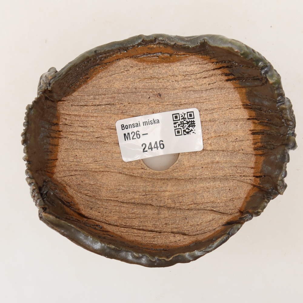 Coquille en céramique  10 x 9,5 x 7 cm, couleur brun-vert