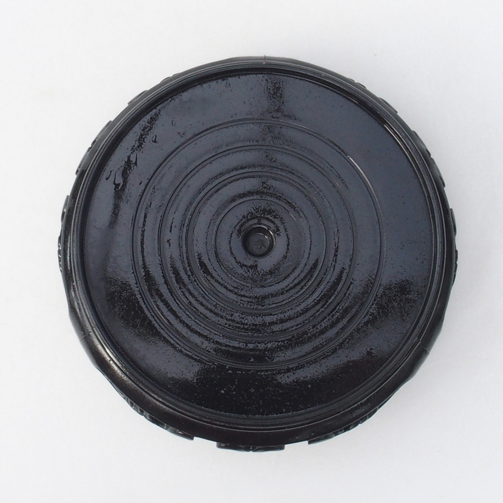 Table de bonsaï en plastique ronde 10 x 10 x 3,5 cm, noire