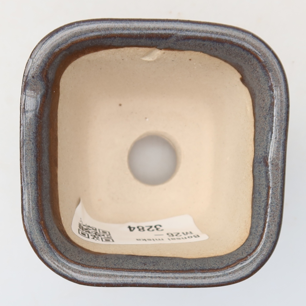 Pot à bonsaï en céramique 6,5 x 6,5 x 5 cm, couleur grise