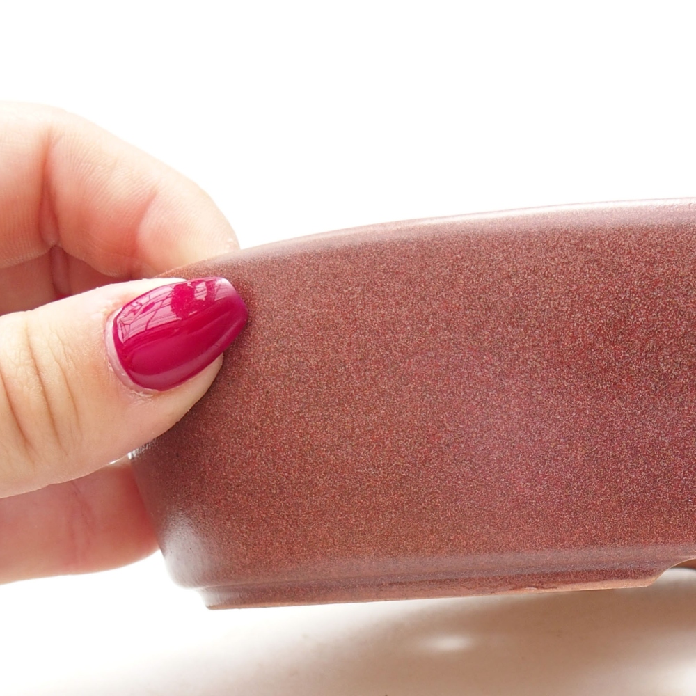 Bol à bonsaï en céramique 16 x 11,5 x 4 cm, couleur bordeaux