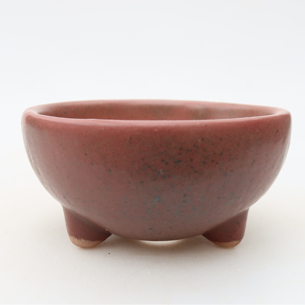 Pot à bonsaï en céramique 10 x 10 x 5 cm, couleur rose