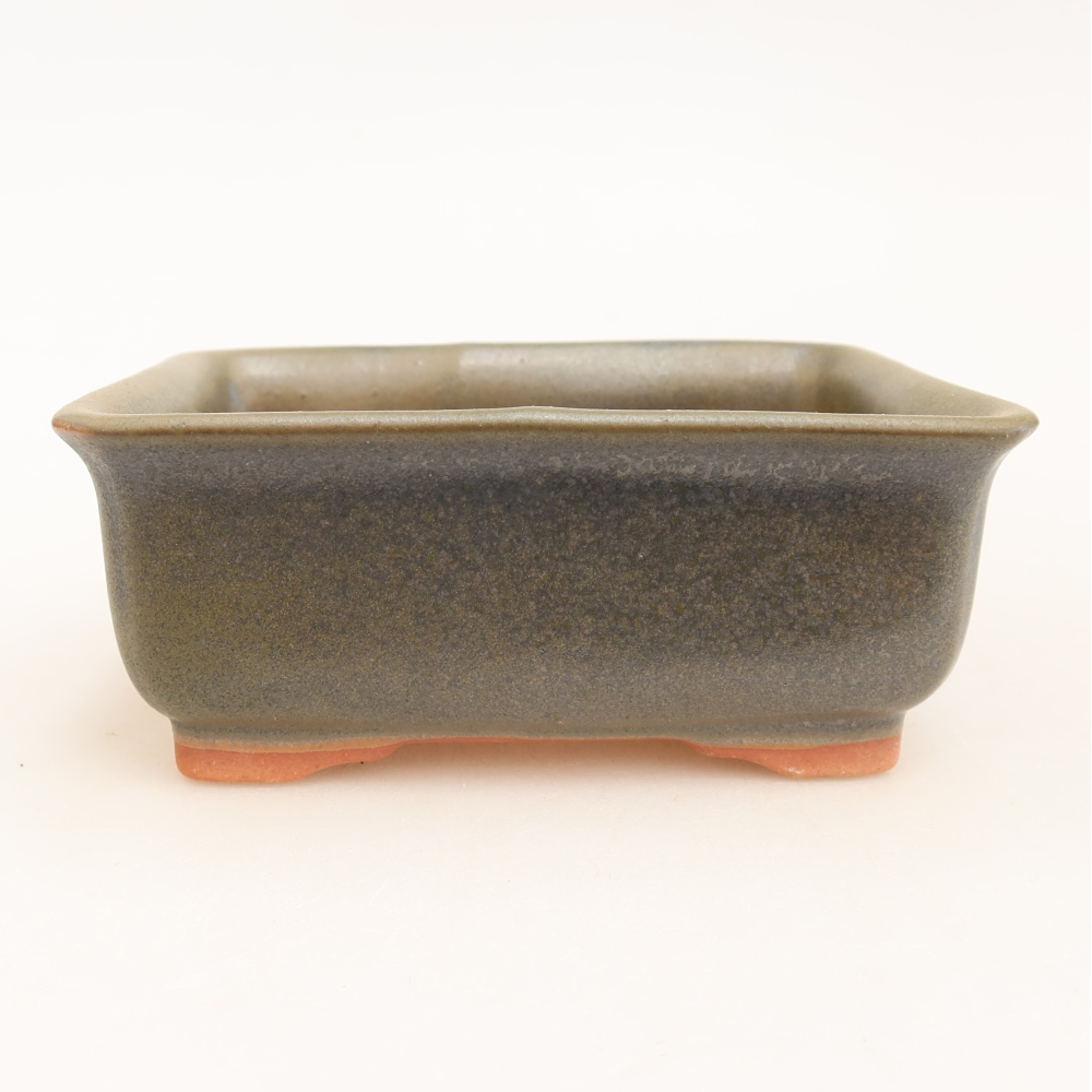 Pot à bonsaï en céramique 12 x 10 x 5 cm, couleur verte