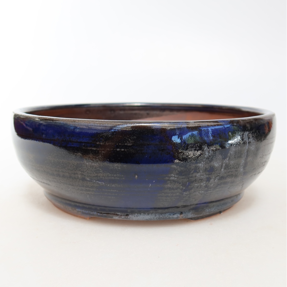Bol à bonsaï en céramique 16 x 16 x 5,5 cm, couleur bleu