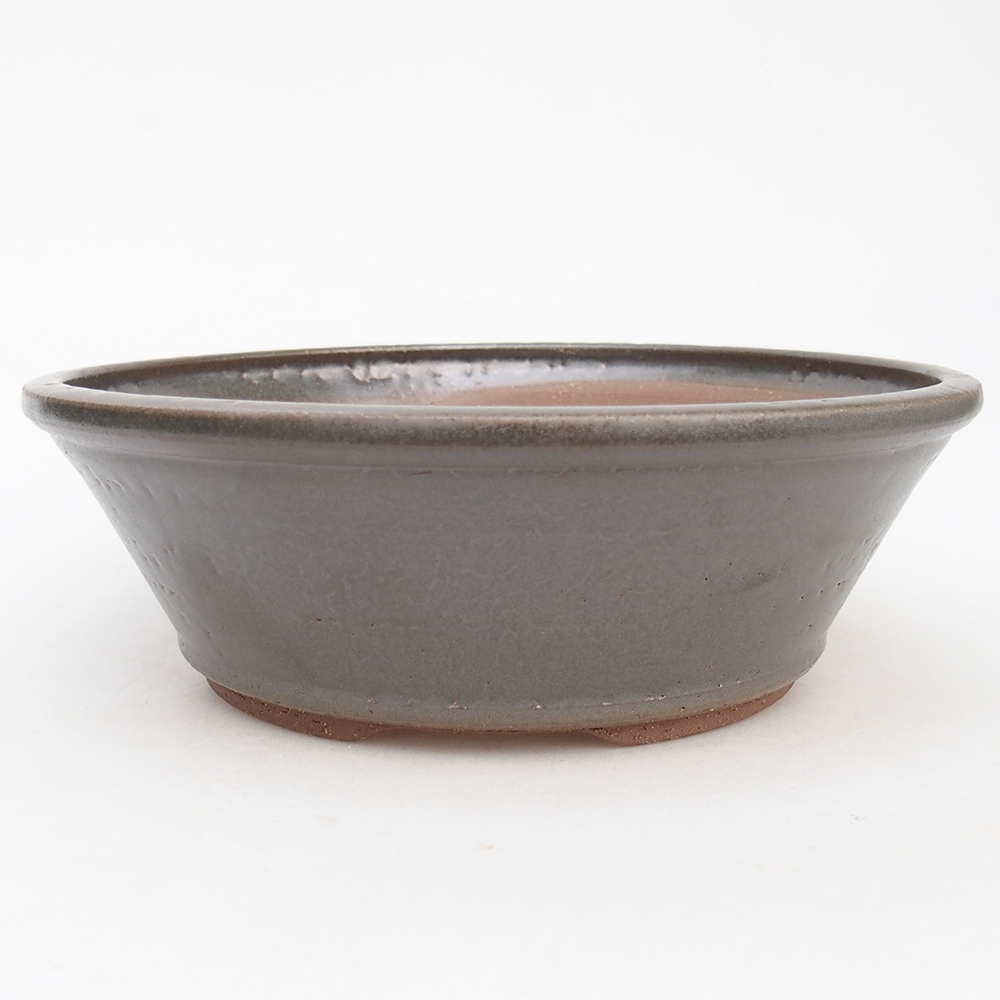 Bol à bonsaï en céramique 19 x 19 x 6,5 cm, couleur métal