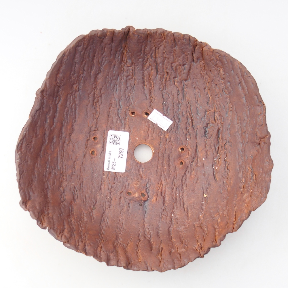 Coquille en céramique 29 x 21 x 7 cm , couleur marron