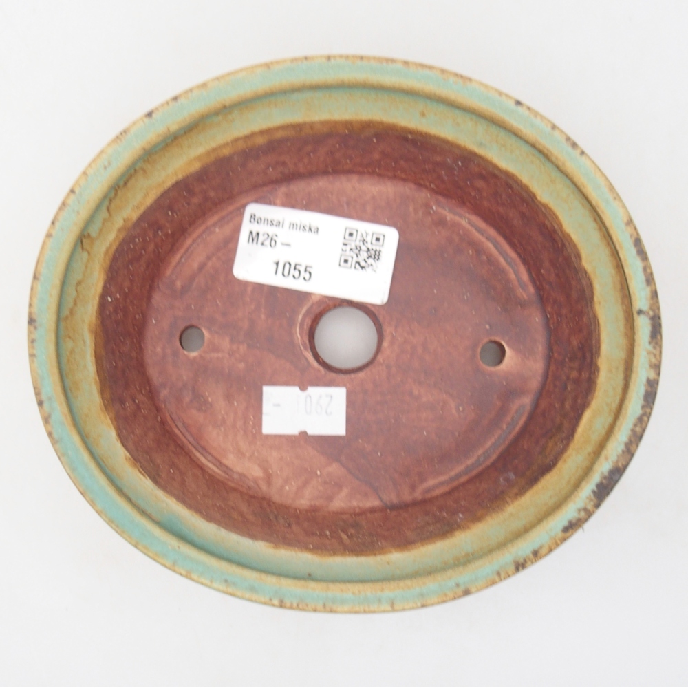 Bol à bonsaï en céramique 14,5 x 12,5 x 4 cm, vert