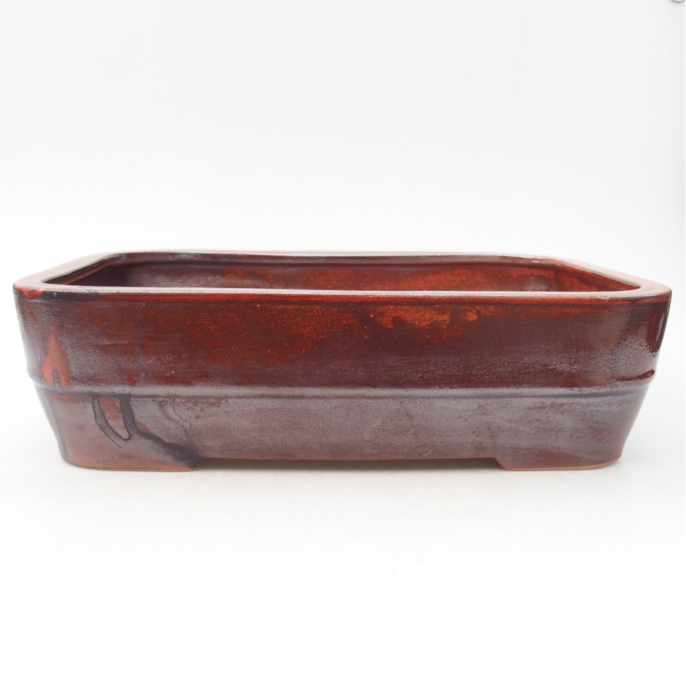 Bol à bonsaï en céramique 27,5 x 20,5 x 7,5 cm, couleur rouge
