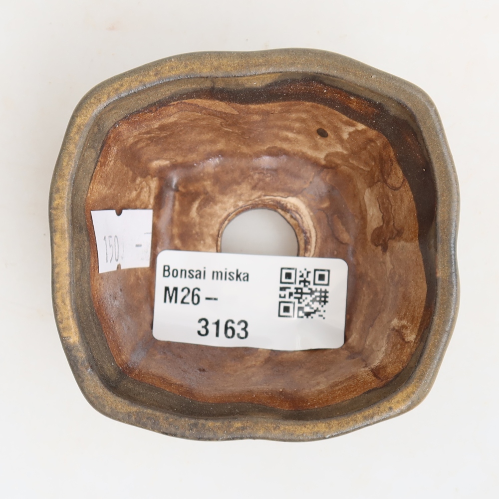 Bol à bonsaï en céramique 7 x 7 x 3,5 cm, brun
