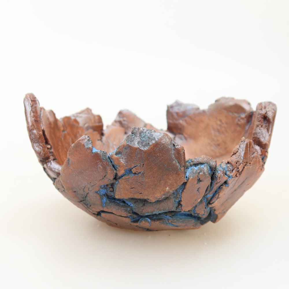 Coquille en céramique 11 x 10,5 x 6 cm, couleur bleue