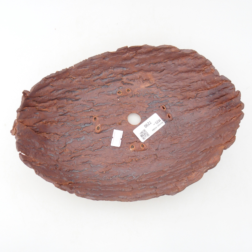 Coquille en céramique 27 x 19 x 7 cm , couleur marron