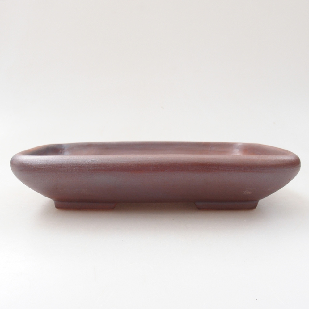 Bol à bonsaï en céramique 17 x 13,5 x 3,5 cm, couleur métal