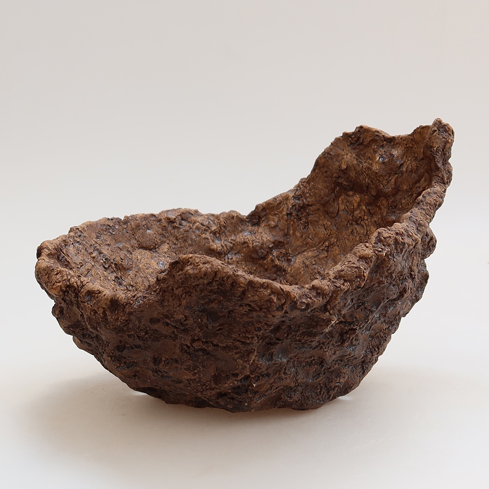 Coquille en céramique 19 x 17 x 13 cm, couleur marron