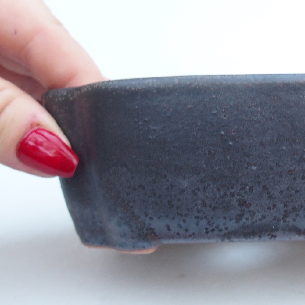 Bol à bonsaï en céramique 12,5 x 9,5 x 4,5 cm, gris