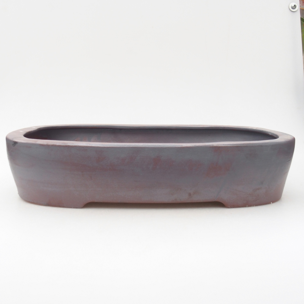 Bol à bonsaï en céramique 32 x 24,5 x 6,5 cm, couleur métal