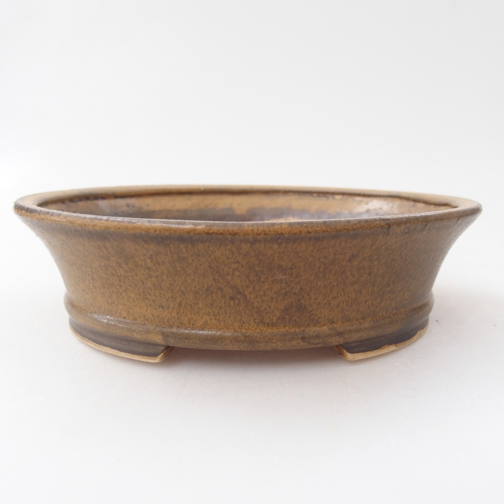 Bol à bonsaï en céramique 17,5 x 16 x 4,5 cm, brun