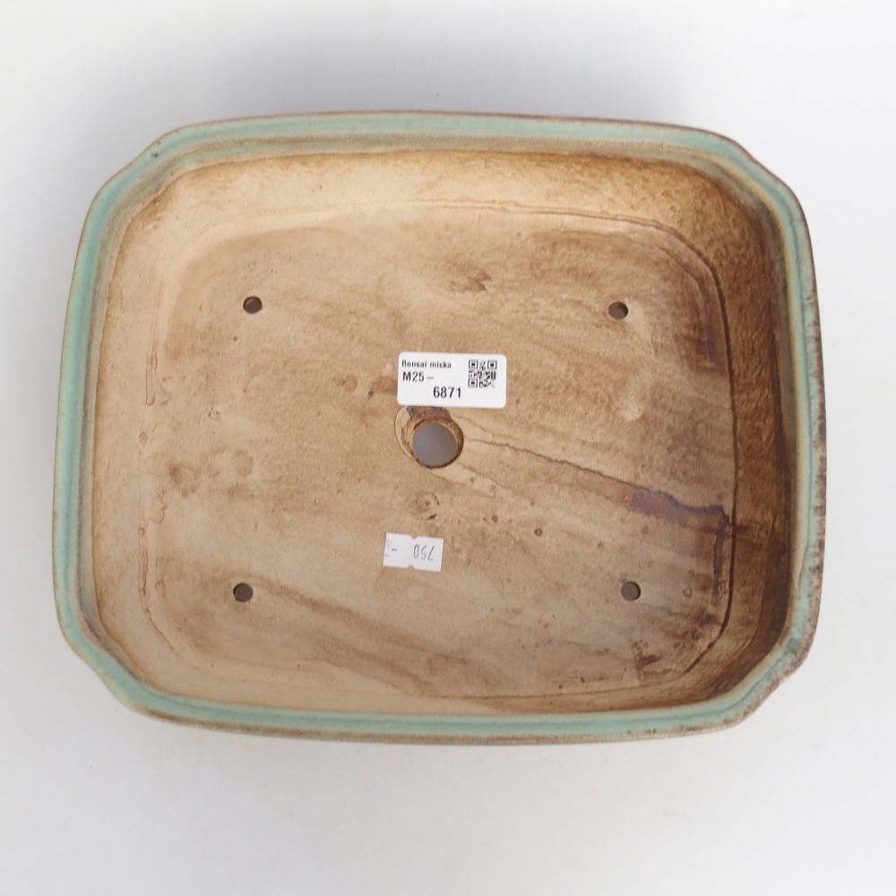 Bol à bonsaï en céramique 25 x 21,5 x 6,5 cm, vert
