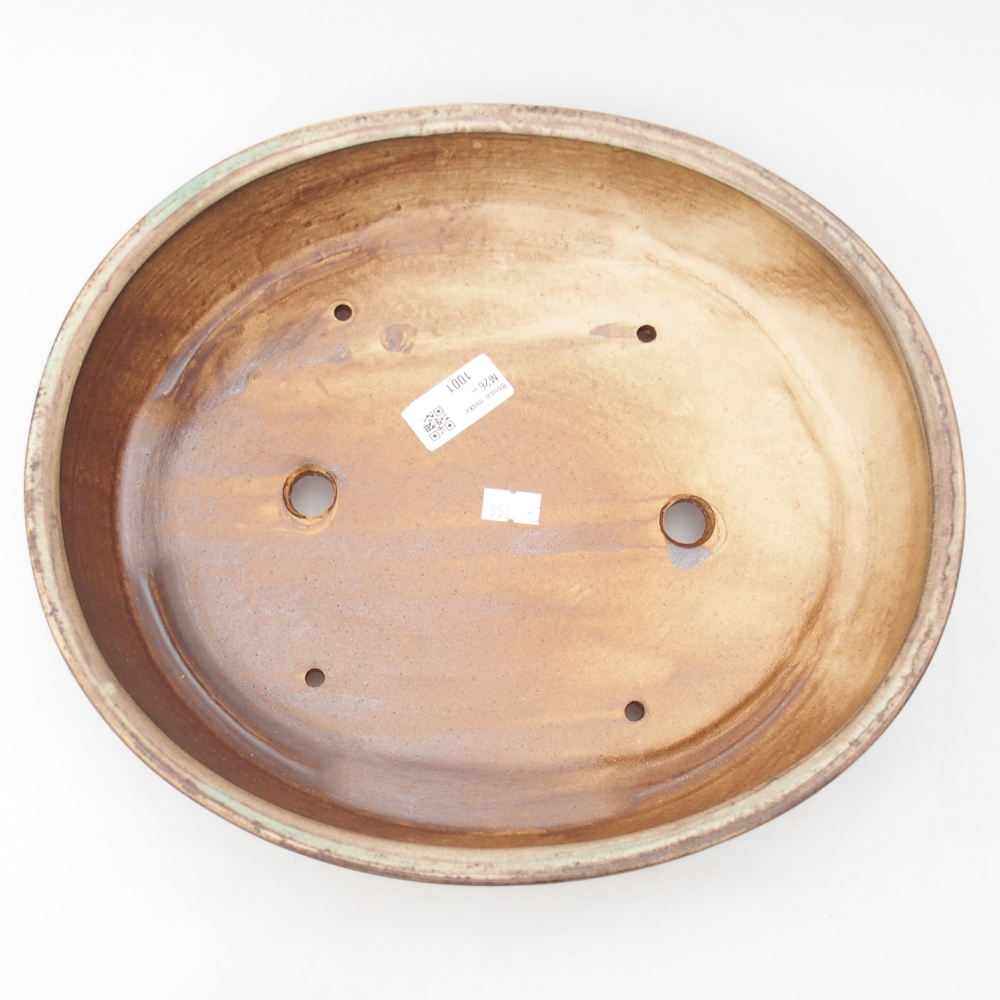 Bol à bonsaï en céramique 31,5 x 27,5 x 6 cm, vert