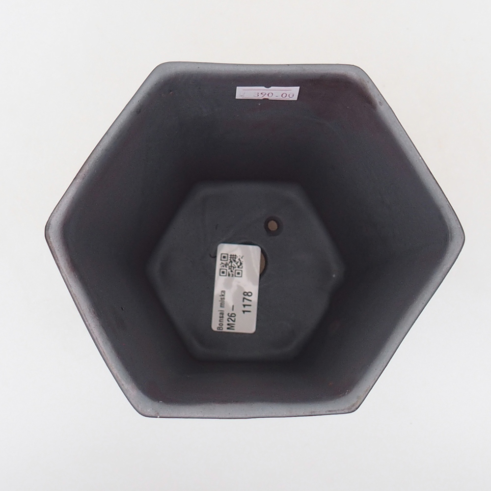 Bol à bonsaï en céramique 13 x 11,5 x 17 cm, couleur métal