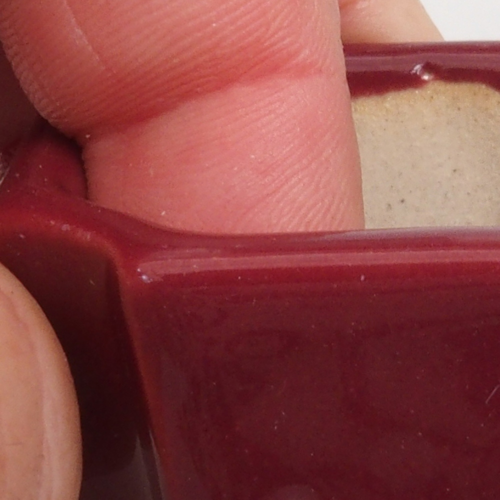 Mini bol bonsaï 4 x 4 x 4 cm, bordeaux