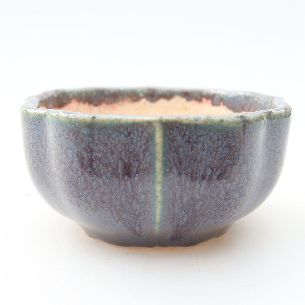 Pot à bonsaï en céramique 6 x 6 x 3 cm, couleur grise