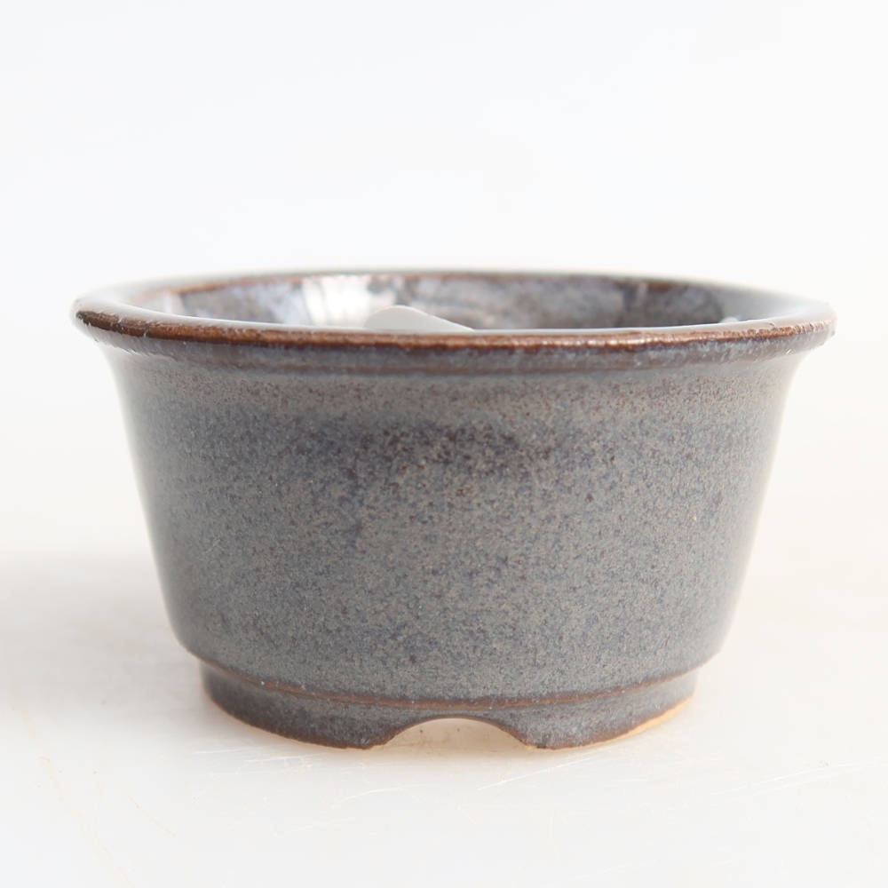 Pot à bonsaï en céramique 4,5 x 4,5 x 2,5 cm, couleur grise