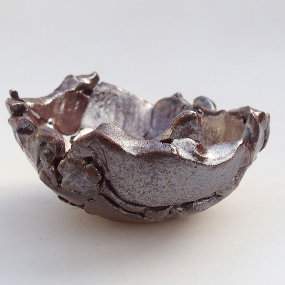 Coquille en céramique 10 x 10,5 x 5,5 cm , couleur marron