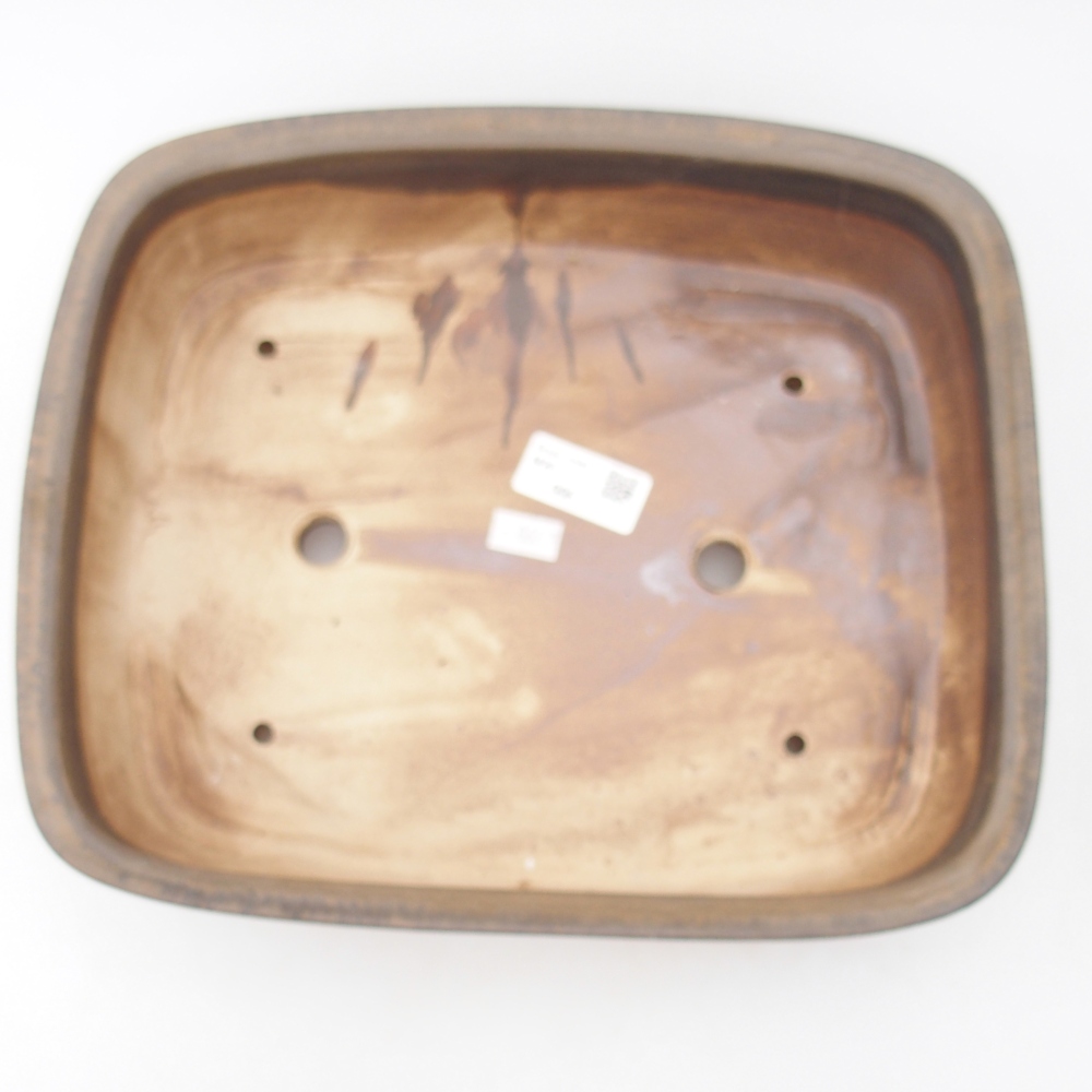 Bol à bonsaï en céramique 29 x 24,5 x 7,5 cm, brun