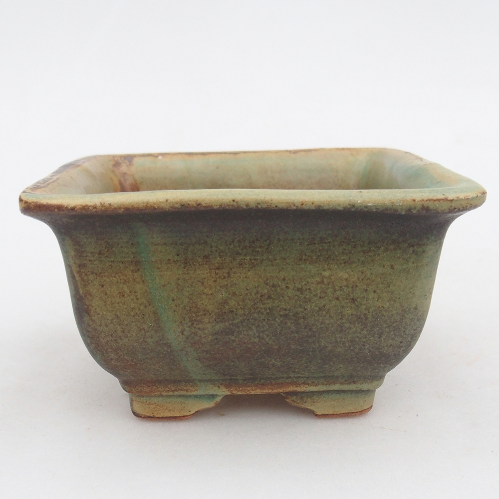 Bol à bonsaï en céramique 10 x 10 x 6 cm, vert
