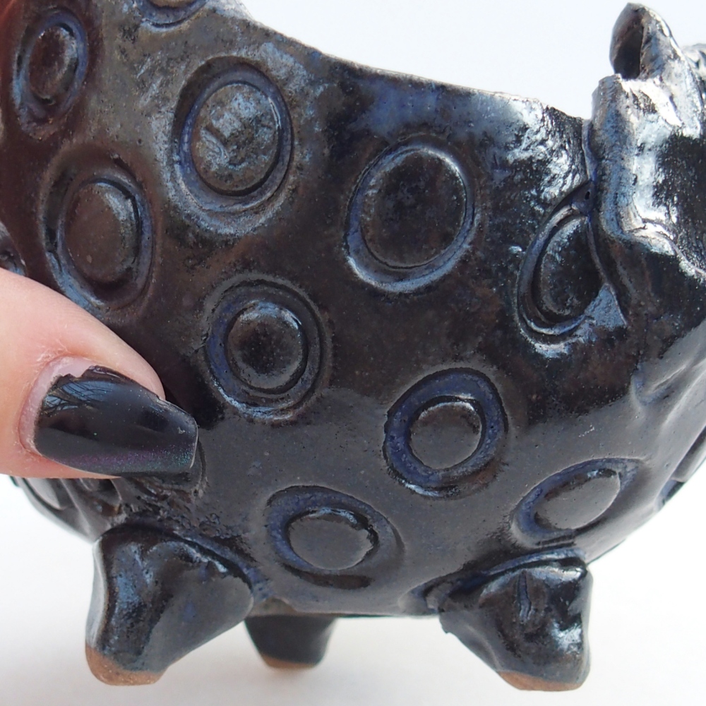 Coquille en céramique 10 x 9,5 x 8 cm , couleur bleu