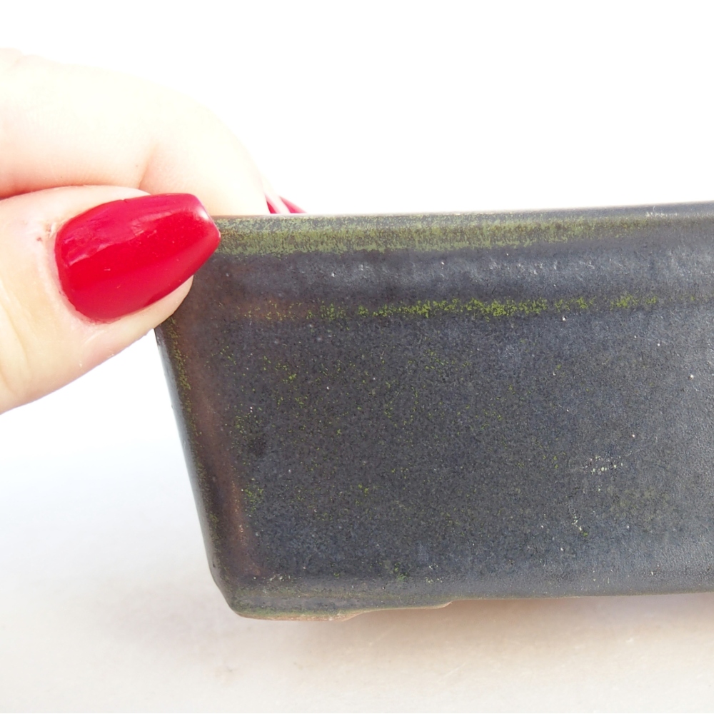 Bol à bonsaï en céramique 11,5 x 8,5 x 4,5 cm, gris