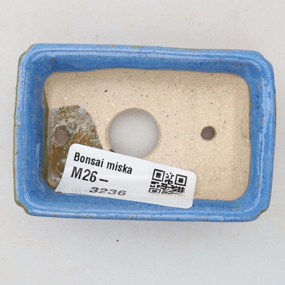 Pot à bonsaï en céramique 7 x 5 x 2 cm, couleur bleue