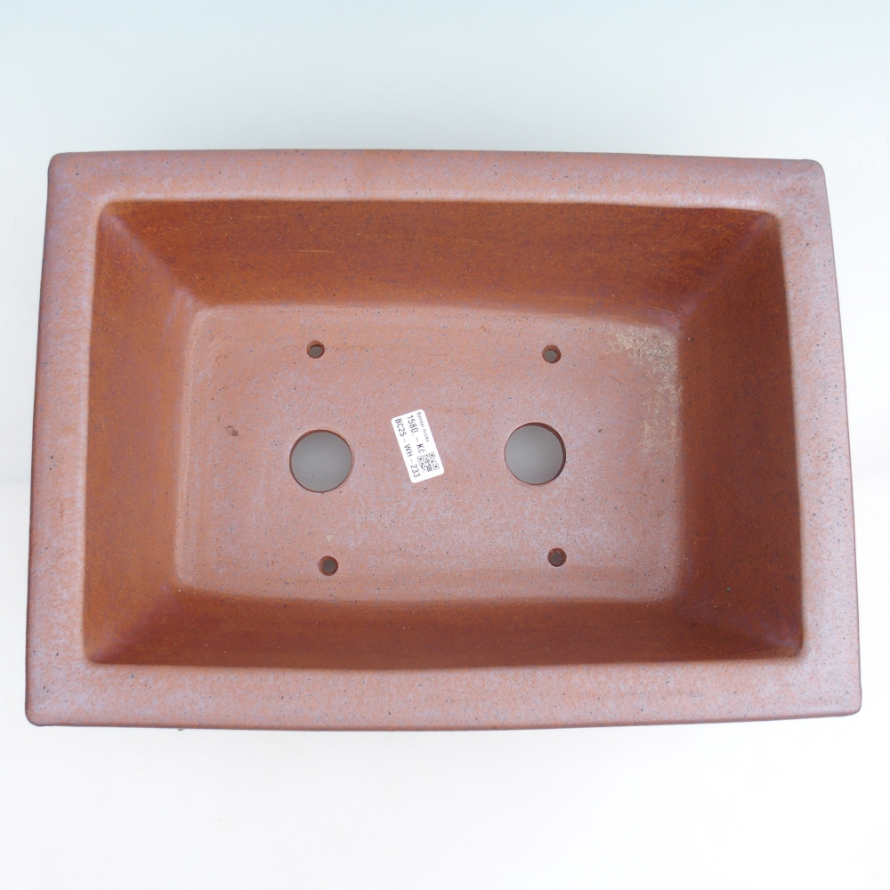 Bol à bonsaï en céramique 41 x 29,5 x 13,5 cm, couleur métal