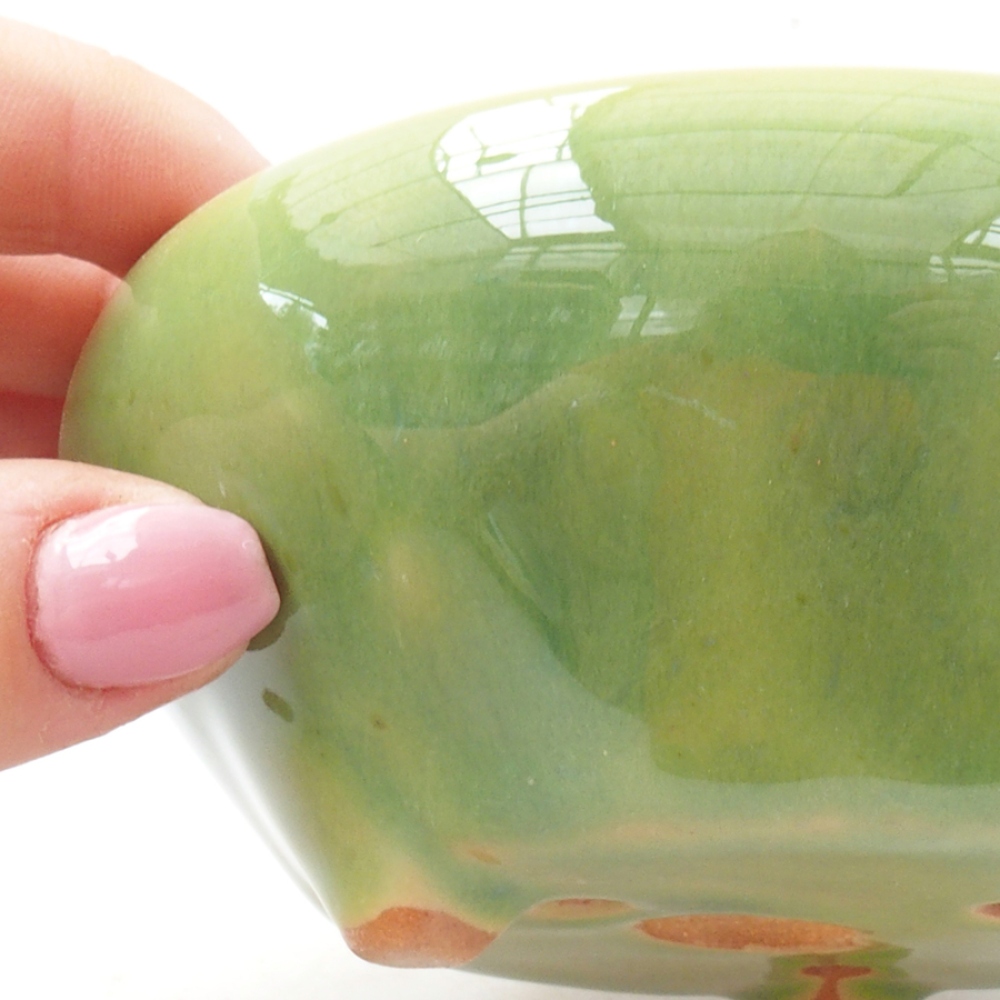 Bol à bonsaï en céramique 11 x 11 x 5 cm, vert