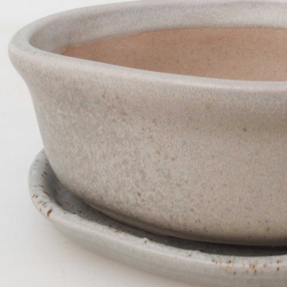 Bol bonsaï + soucoupe H05 - 11 x 8 x 4 cm - beige