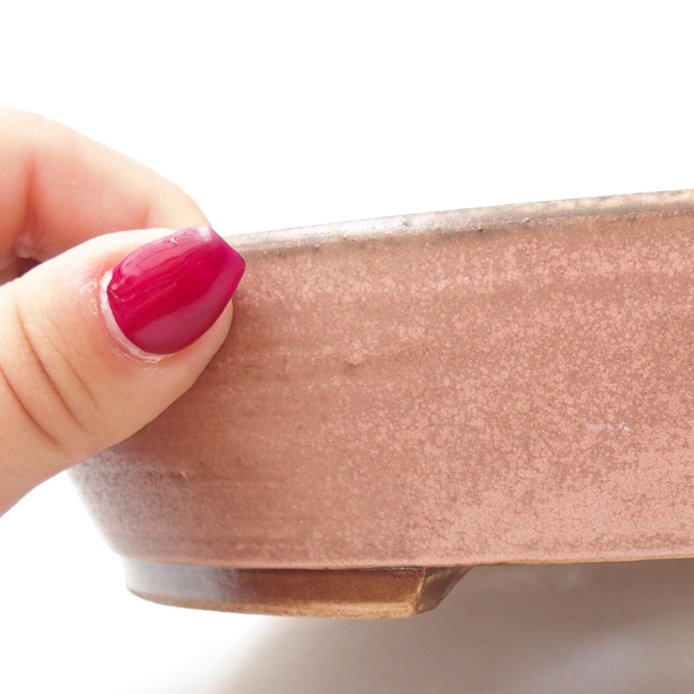 Bol à bonsaï en céramique 20,5 x 18,5 x 4,5 cm, rose