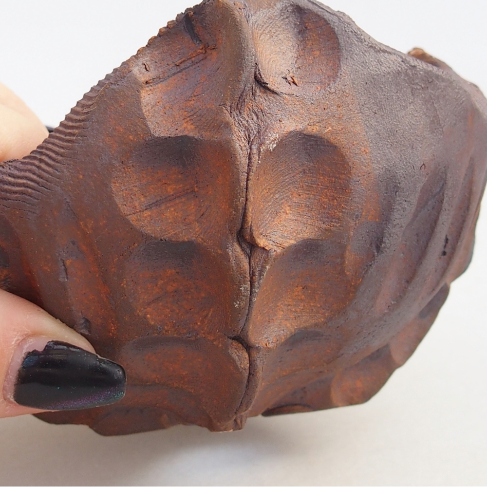 Coquille en céramique 11 x 10 x 6,5 cm , couleur marron