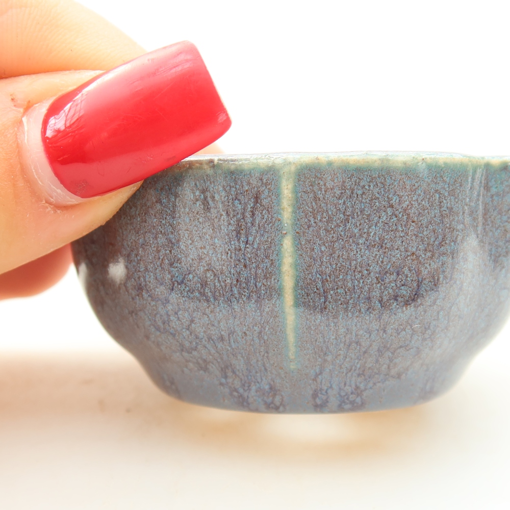 Pot à bonsaï en céramique 6 x 6 x 3 cm, couleur grise