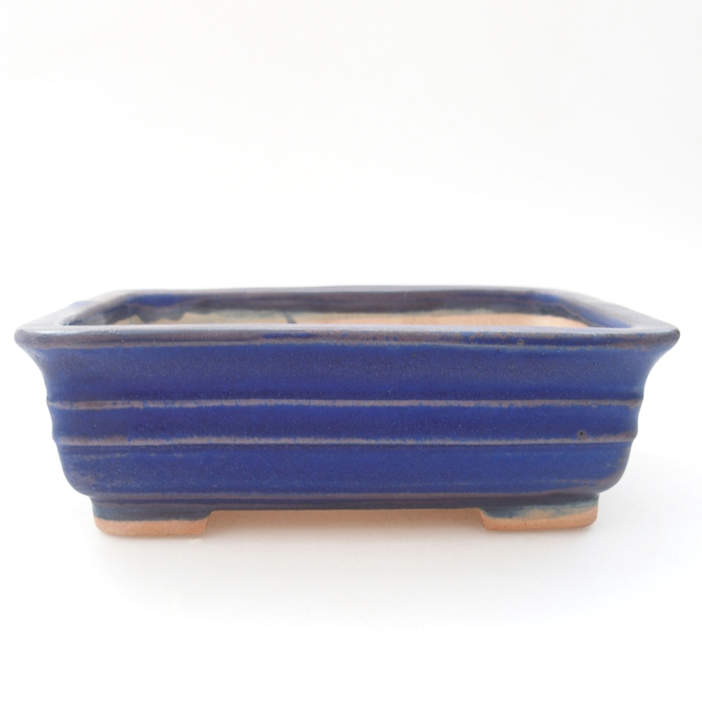 Bol à bonsaï en céramique 13,5 x 9,5 x 4,5 cm, couleur bleu