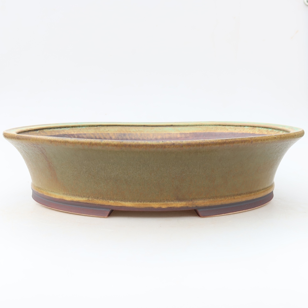 Bol à bonsaï en céramique 26,5 x 24 x 5,5 cm, vert