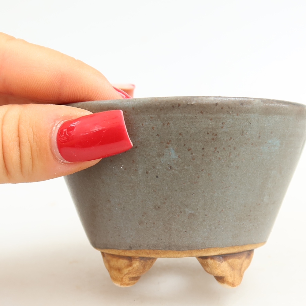 Bol à bonsaï en céramique 8,5 x 8,5 x 5 cm, couleur bleu